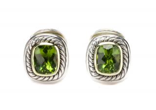 Appraisal: Pair David Yurman Sterling Peridot Earrings David Yurman American founded