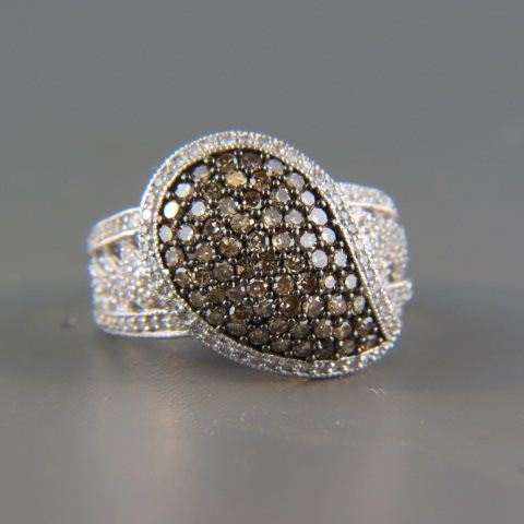 Appraisal: Diamond Ring fancy chocolate white diamonds totaling carat in k