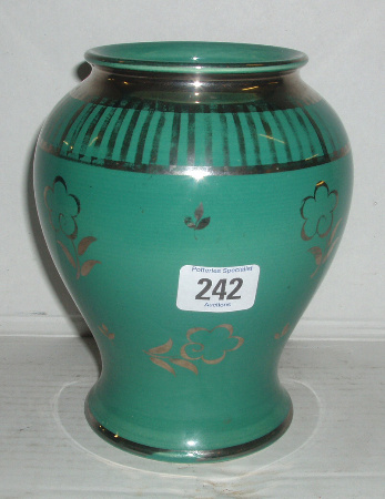 Appraisal: Wedgwood Green Silver Vase