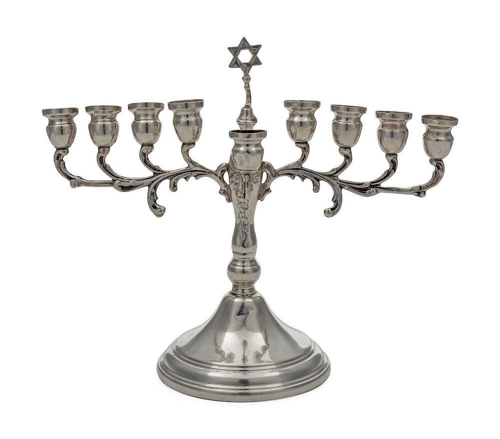 Appraisal: An American Silver Menorah TH CENTURY the An American Silver