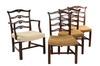 Appraisal: SET DINING CHAIRS - 's Custom Replicas of Hepplewhite Ribbon-Back