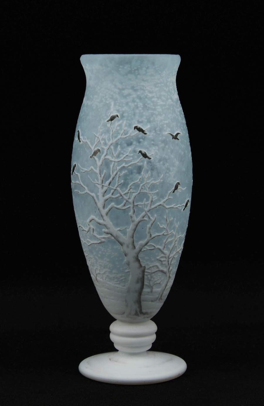 Appraisal: DAUM FRENCH CAMEO VASE Fine and rare example with acid-etched