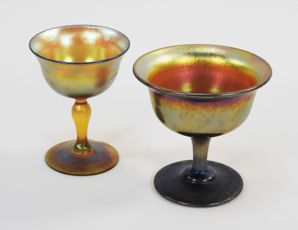 Appraisal: PC TIFFANY FAVRILE GLASS CUPS New York th CenturyIncludes one