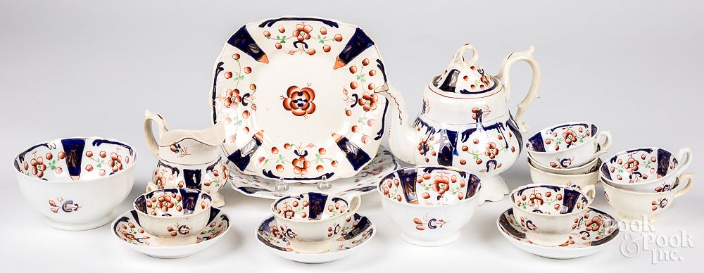 Appraisal: Gaudy Welsh tea service th c Gaudy Welsh tea service