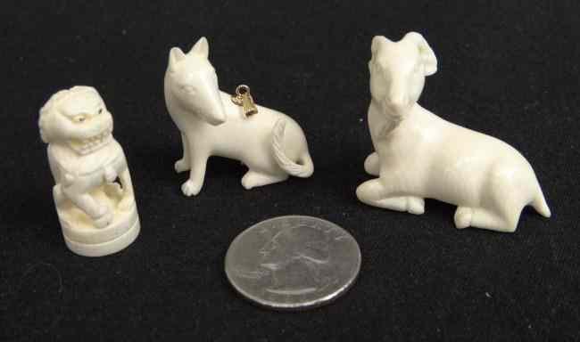 Appraisal: Lot pcs Asian ivory including Foo Dog Dog Pendent and