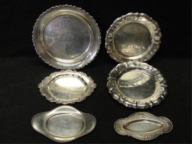 Appraisal: Sterling Trays Silver Plates From a Queens NY estate Dimensions