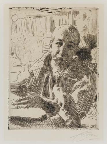 Appraisal: ANDERS ZORN Anatole France Etching x mm x inches full