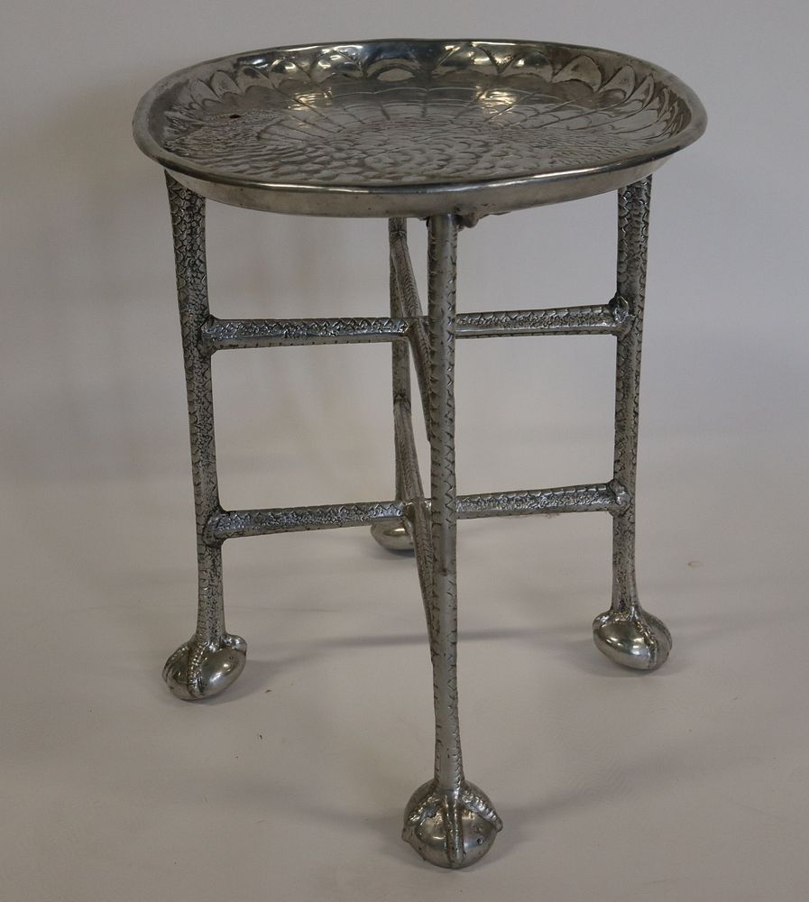 Appraisal: Arthur Court Signed Aluminum Tray Top Table Nicely decorated tray