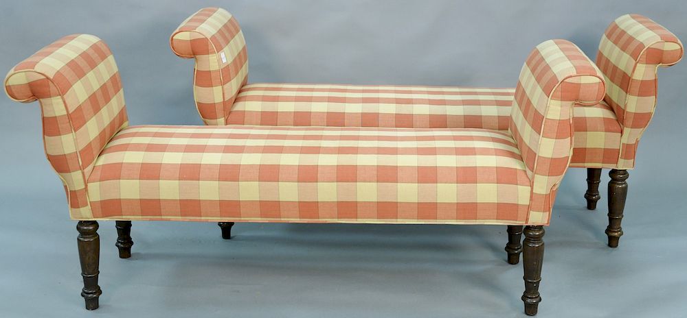 Appraisal: Pair of upholstered benches ht in lg in wd in