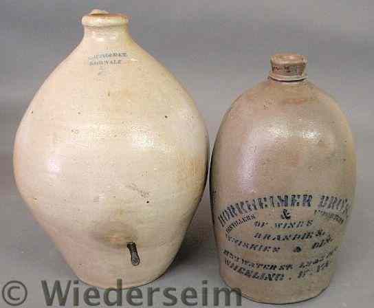 Appraisal: One-gallon stoneware West Virginia merchant's jug and a Smith Day