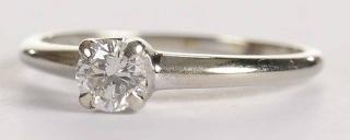 Appraisal: kt Diamond Ring solitaire one round brilliant diamond estimated weight