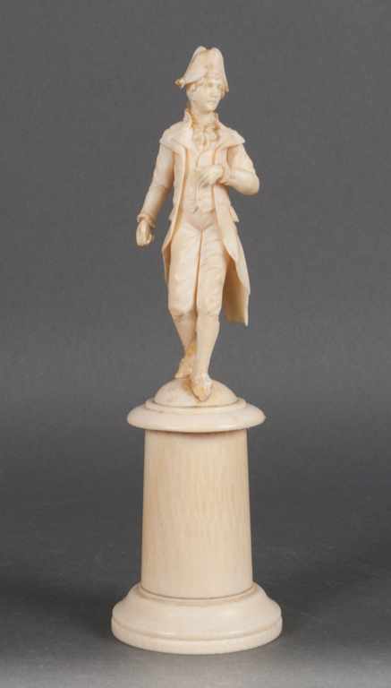 Appraisal: Continental carved ivory figure of a gentleman second half- th