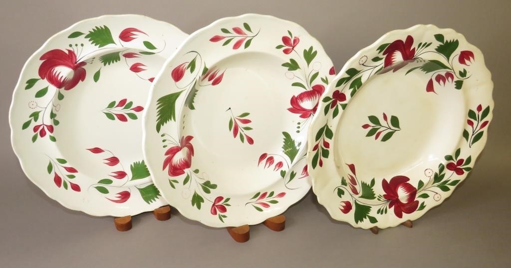 Appraisal: ADAMS DEEP DISHES EARLY ADAMS ROSE PATTERNca impressed Adams William