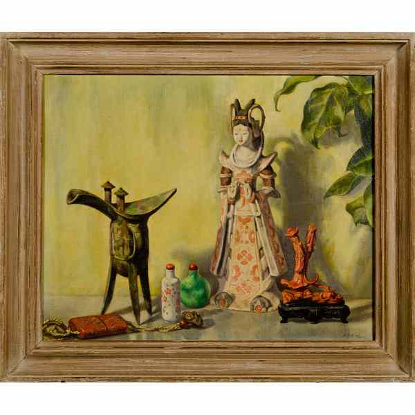 Appraisal: H H Kihl American th Century Asian Still Life Oil