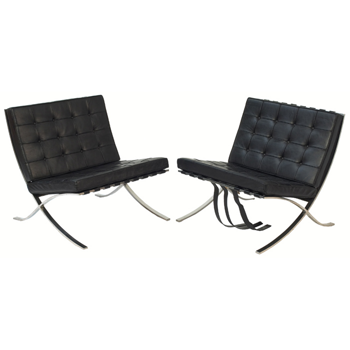 Appraisal: Ludwig Mies van der Rohe Barcelona chairs pair by Knoll