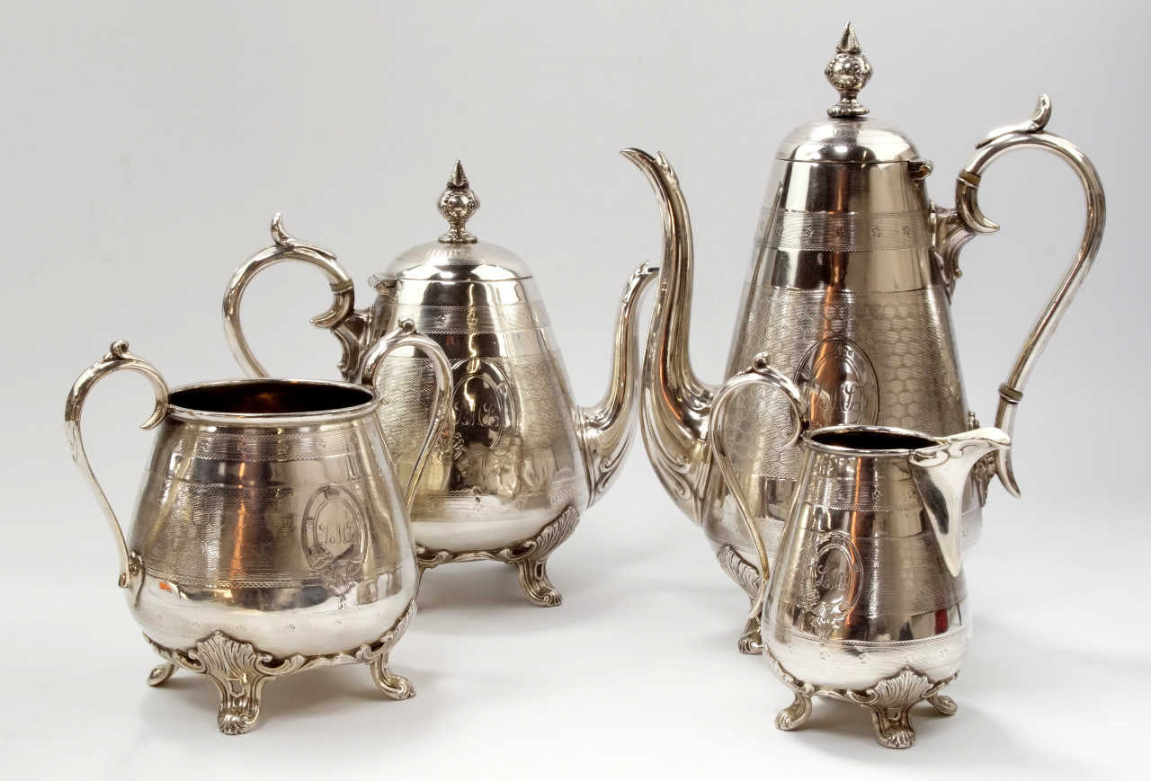 Appraisal: An early thC James Dixon and Sons silver plated tea