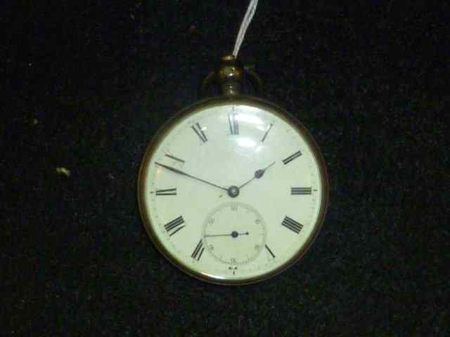 Appraisal: A SILVER POCKET WATCH with enamel dial and engine turned