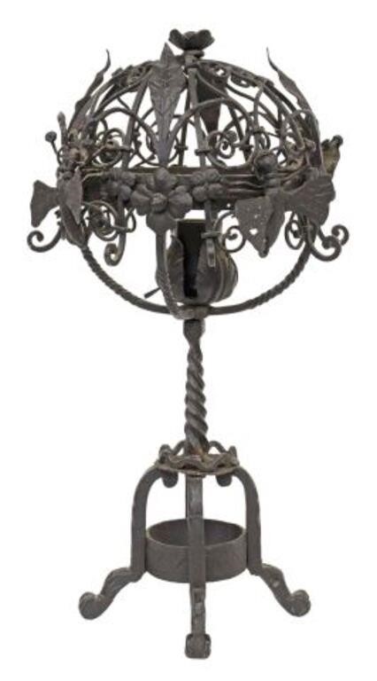 Appraisal: Art Nouveau wrought iron single-light table lamp early th c