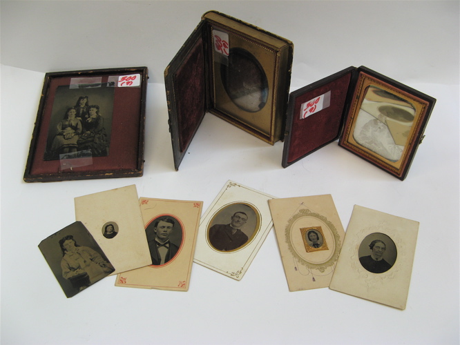 Appraisal: NINE TIN TYPES AND DAGUERREOTYPES six are small or very