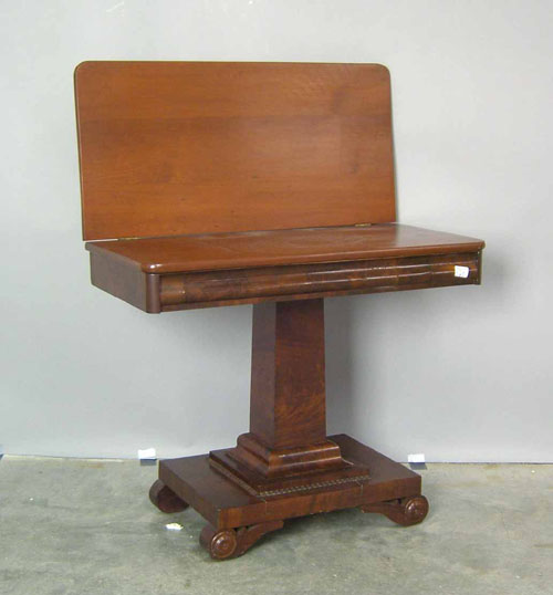 Appraisal: Empire mahogany card table ca