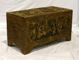 Appraisal: A Chinese carved camphorwood trunk cm wide cm deep cm