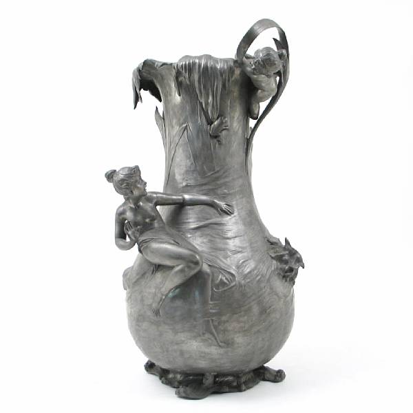 Appraisal: A WMF pewter figural vase model height in