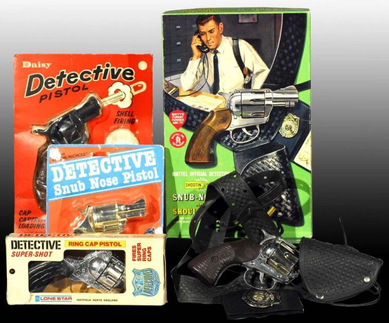 Appraisal: Lot of Detective Toy Cap Guns Description All have original