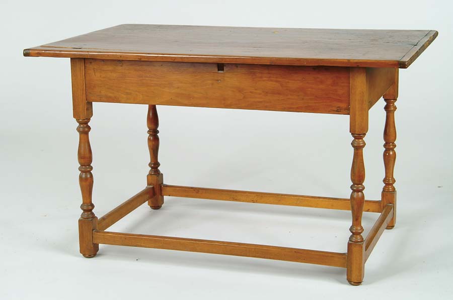 Appraisal: BREADBOARD TOP TAVERN TABLE Single board top with breadboard ends