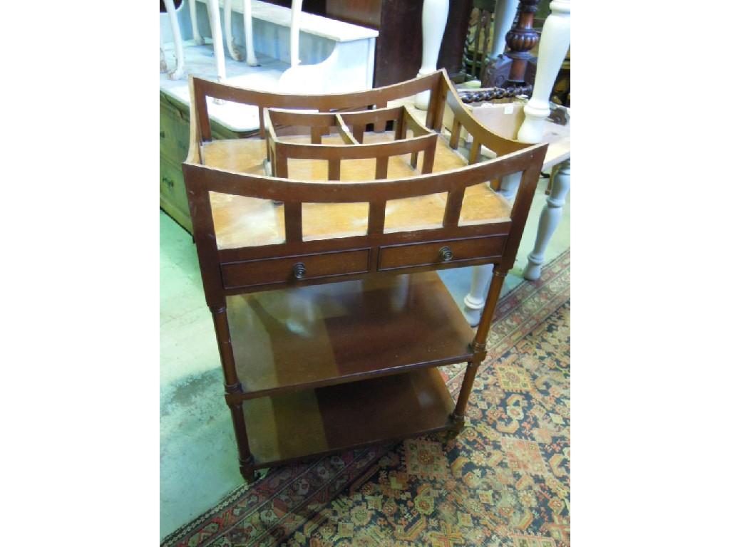 Appraisal: A reproduction mahogany freestanding whatnot stand in the Georgian style