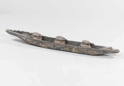 Appraisal: Crocodile Boat New Guinea Carved wood boat with crocodile motif