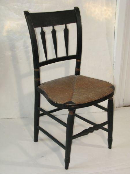 Appraisal: Painted Arrow Back Side Chair American th c black surface