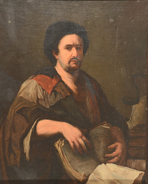 Appraisal: FOLLOWER OF TITIANPortrait of a scholar in his library oils