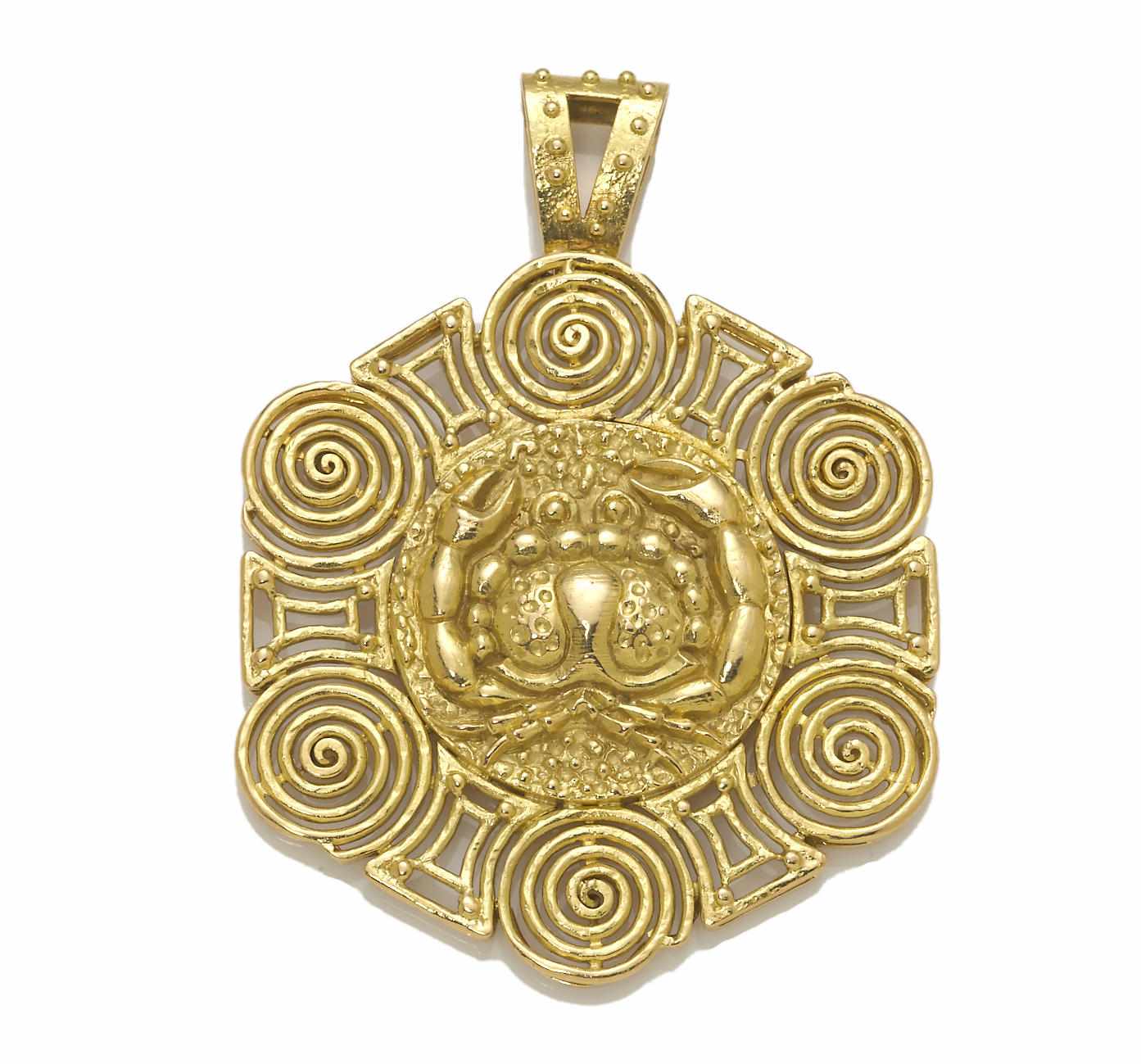 Appraisal: An eighteen karat gold astrological pendant Van Cleef Arpels French