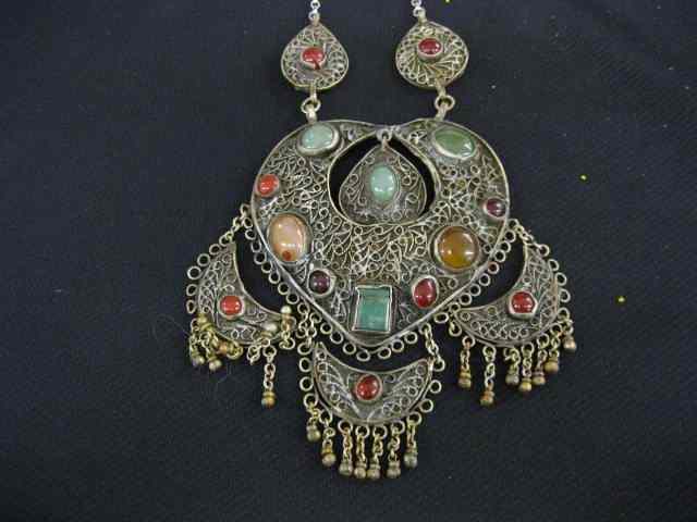 Appraisal: Necklace gem set '' long Iranian