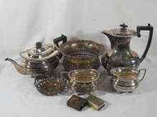 Appraisal: A mixed lot of silver plate comprising a four piece