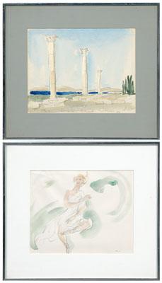 Appraisal: Two Emlen Etting watercolors Emlen Pope Etting Pennsylvania - one