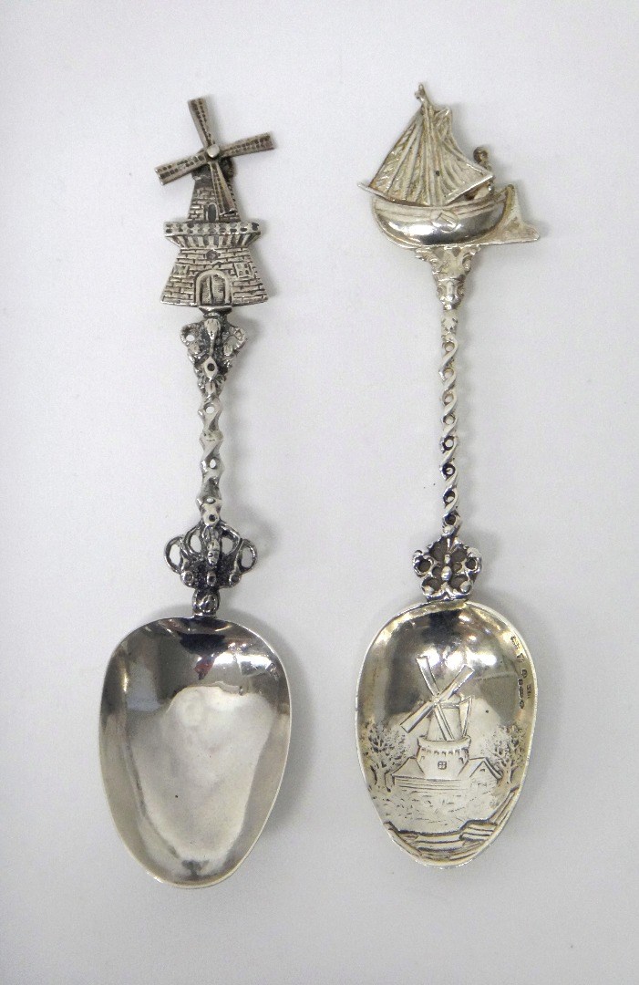 Appraisal: A Dutch silver decorative spoon the bowl of the spoon