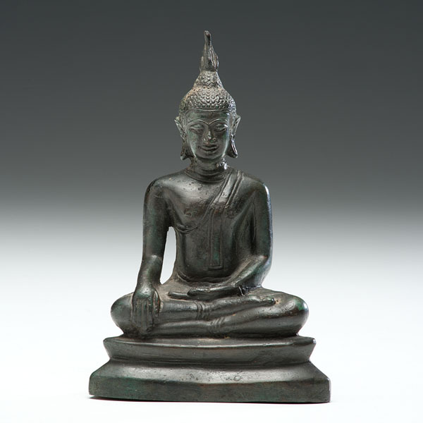 Appraisal: Burmese th century A bronze Buddha in a seated posture