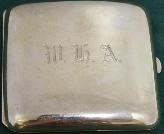 Appraisal: KT CIGARETTE CASE MONOGRAMMED WHA SPRINGHINGE EXCELLENT CONDITION DWT X