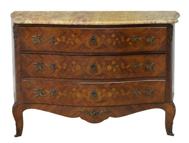 Appraisal: French Louis XV style marble-top commode early th c violet