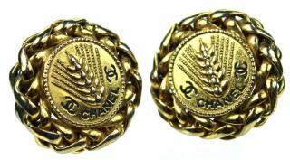 Appraisal: Vintage Chanel Clip on Earrings Gold Plated Vintage Stamped Channel