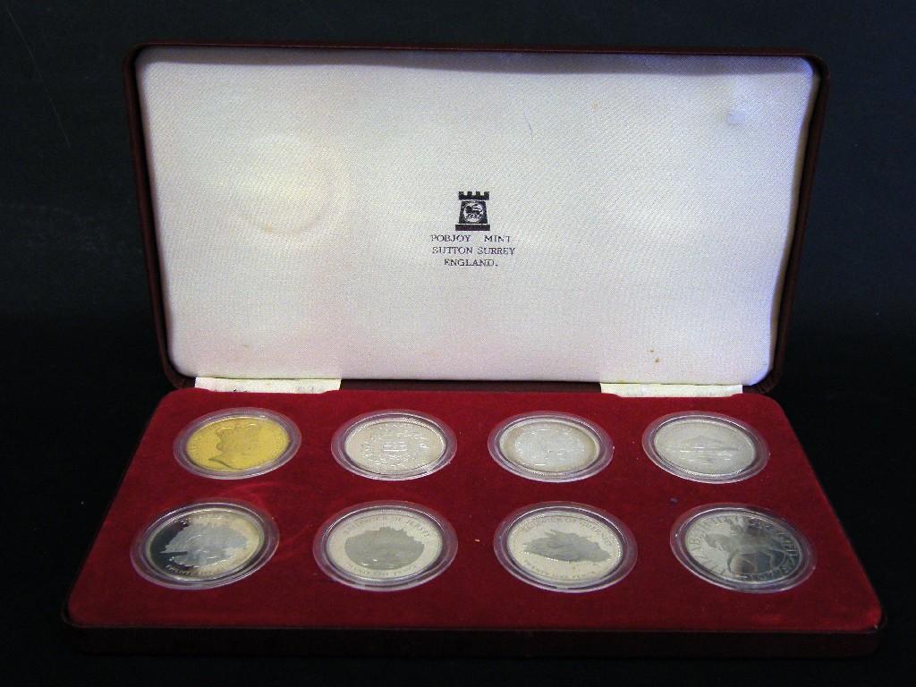 Appraisal: Cased Pobjoy Mint set of eight silver proof coins commemorating