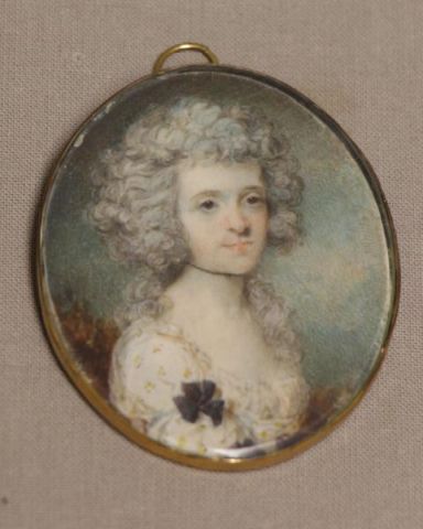 Appraisal: Attributed to William Grimaldi Portrait Miniatureof a Lady Watercolor on