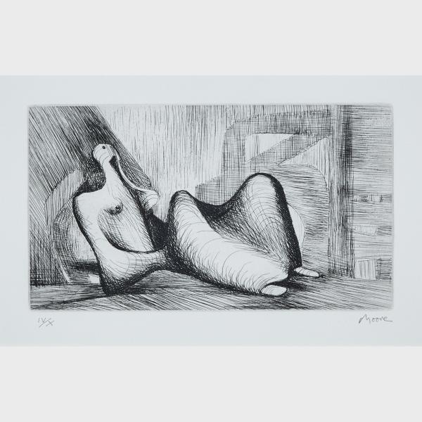 Appraisal: Henry Moore - RECLINING FIGURE PIRANESI BACKGROUND I CRAMER British