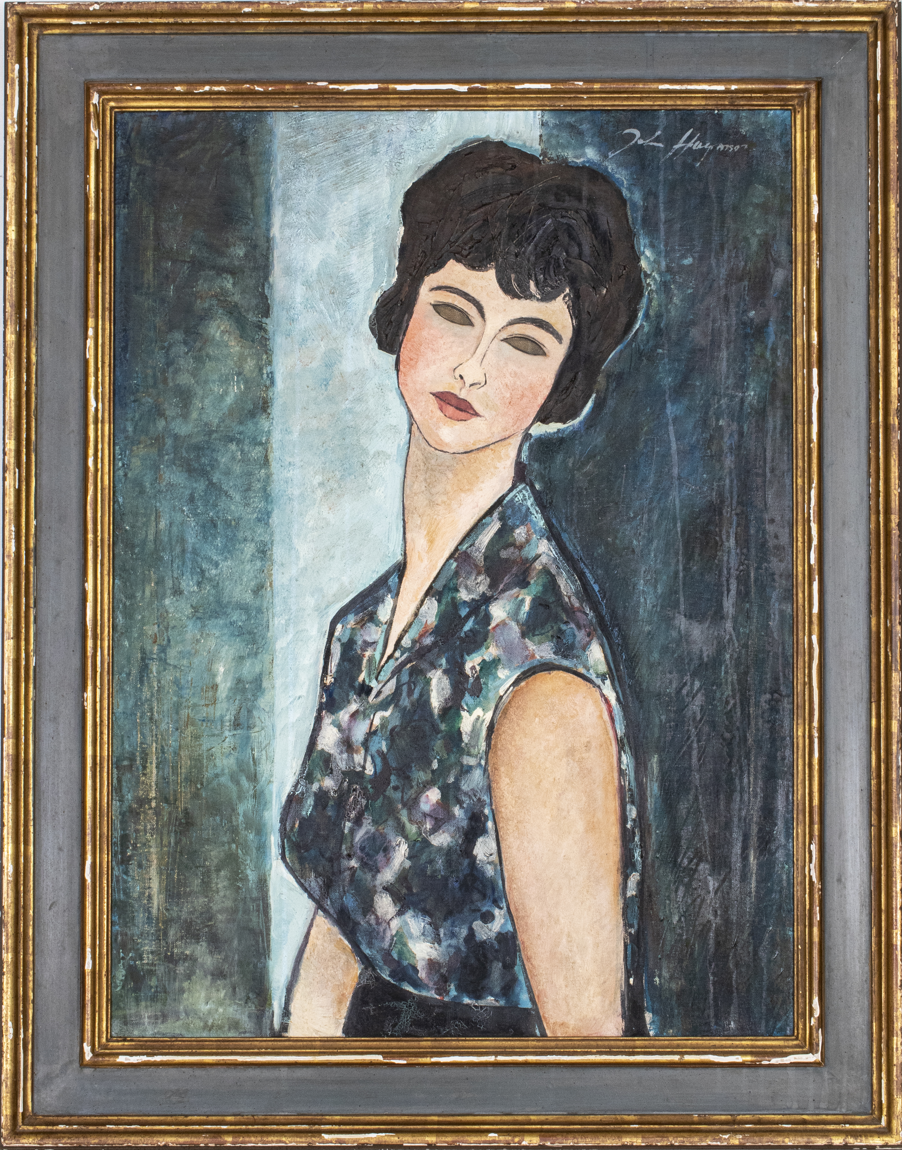 Appraisal: JOHN HAYMSON PORTRAIT OF A WOMAN OIL ON CANVAS John