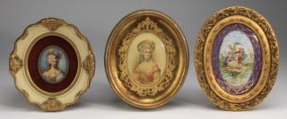 Appraisal: Early th c Continental oval portraits Assembled group of three