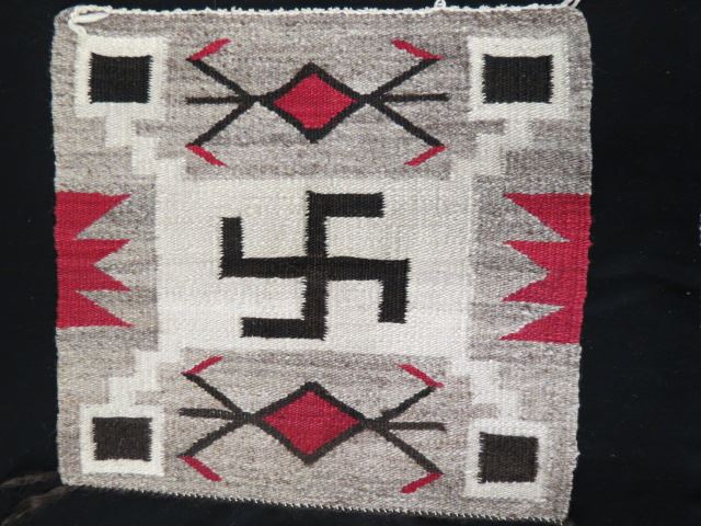 Appraisal: Native American Indian Saddle Blanket Good Luck symbol and geometrics