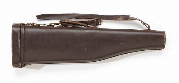 Appraisal: A brown leather 'leg of mutton' shotgun case No label