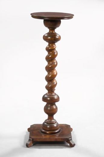 Appraisal: American Late Victorian Maple Spiral-Form Pedestal ca the circular top