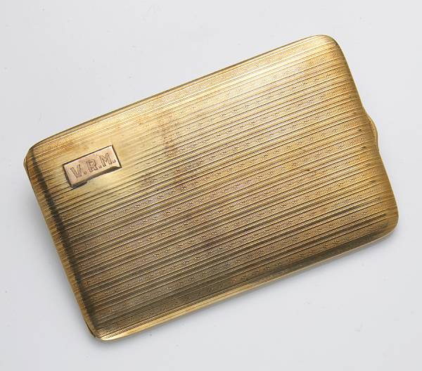 Appraisal: A k gold cigarette case weighing approximately gr dimensions x